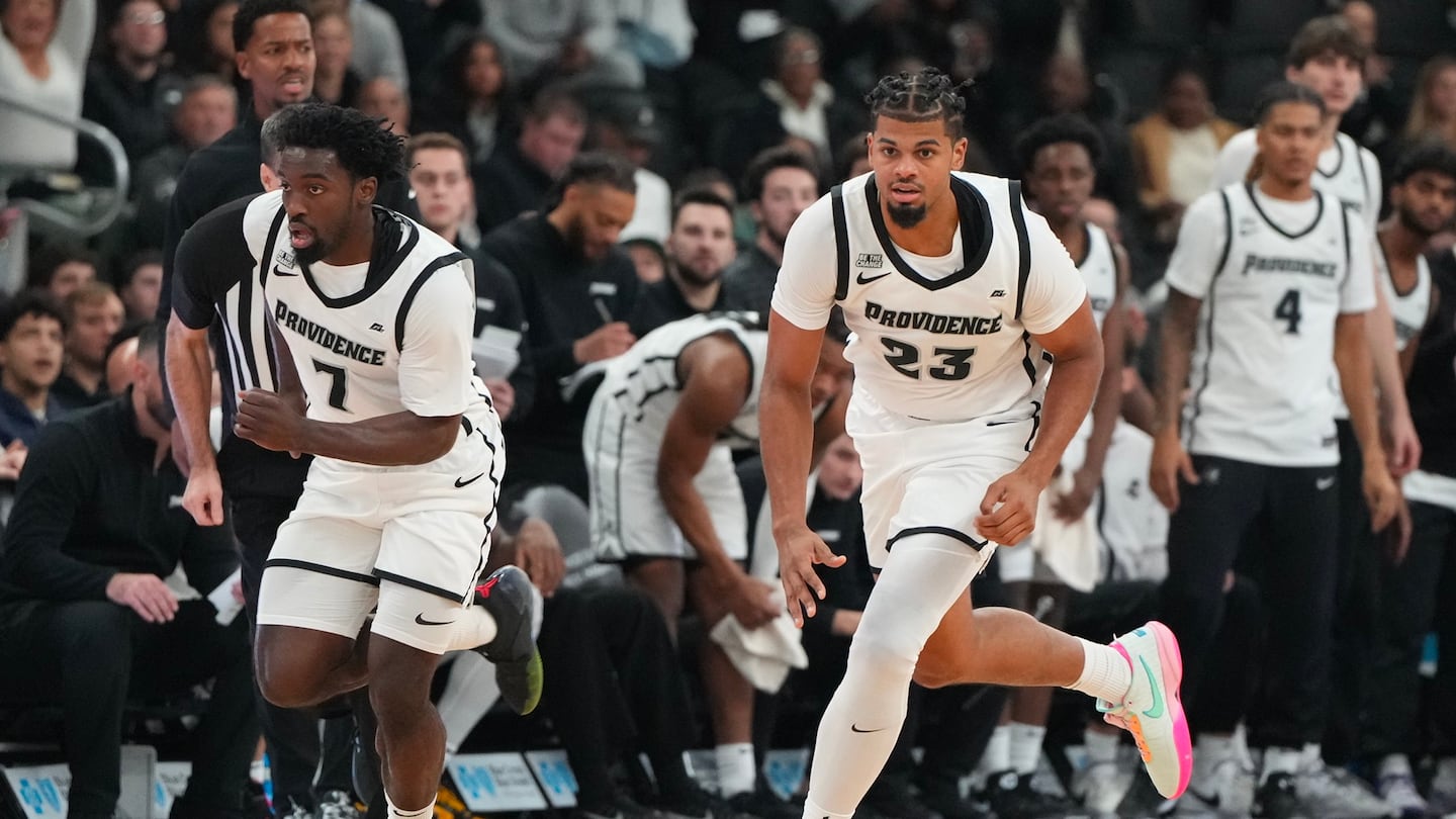 Bryce Hopkins (23) returned to Providence College's lineup Tuesday in a win over Brigham Young University. He’s coming off a major knee injury.