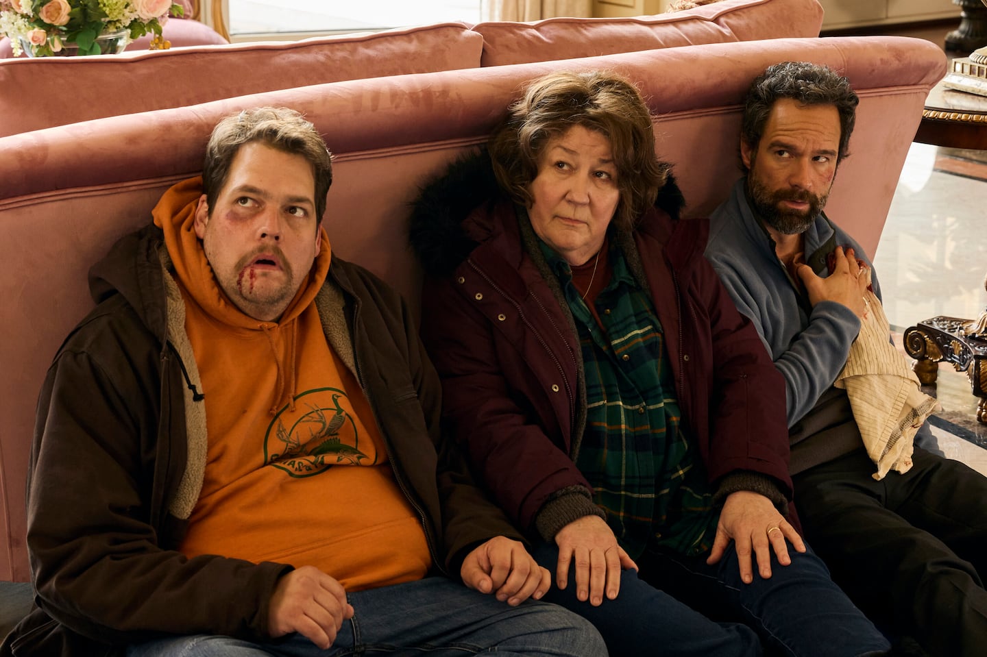 Guillaume Cyr, Margo Martindale, and Chris Diamantopoulos in "The Sticky"