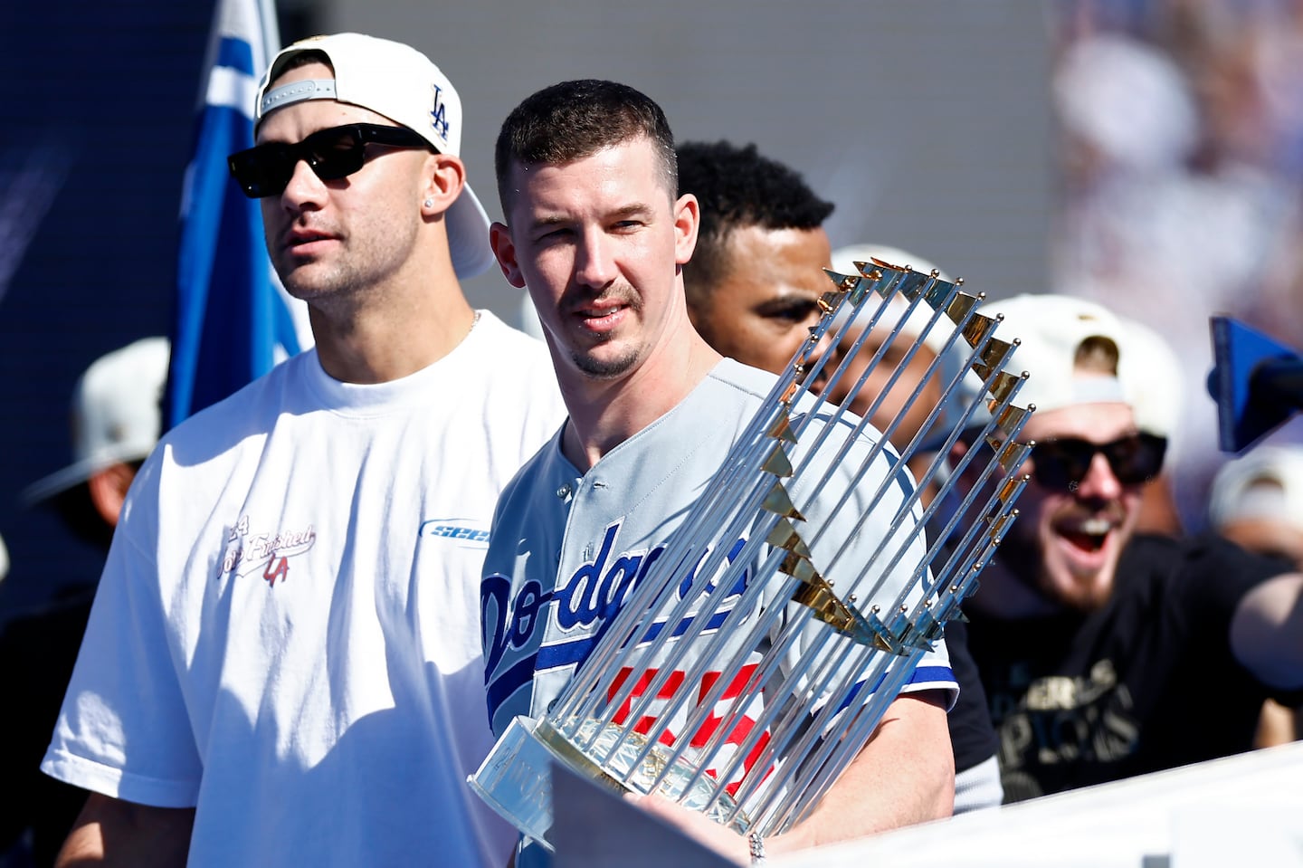 Now that Jack Flaherty (left) and Walker Buehler have helped the Dodgers win the World Series, it seems that both pitchers will be working elsewhere in 2025.