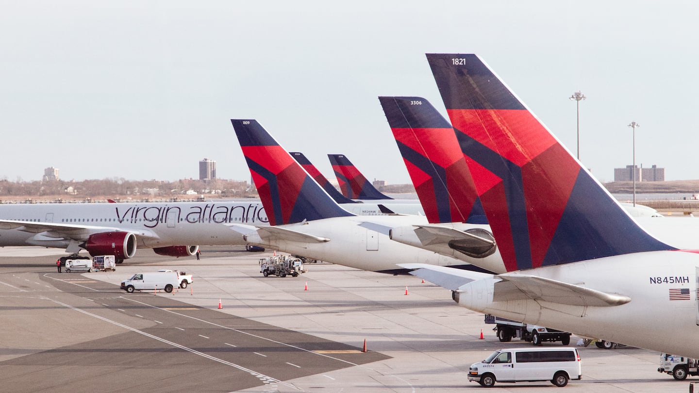 Delta airplanes at John F. Kennedy International Airport in New York.