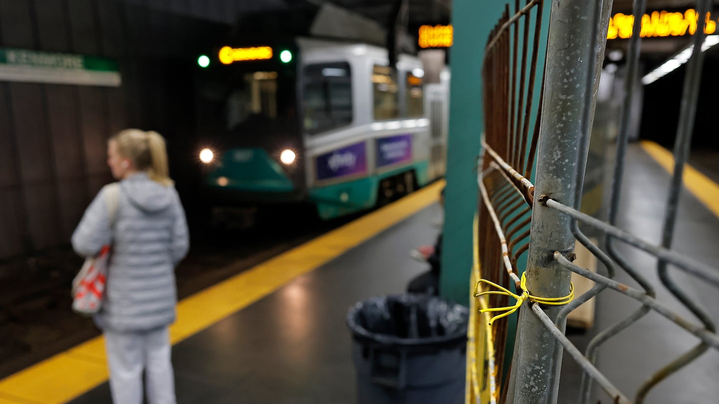 A passenger waited for an outbound train at Kenmore Station last January.