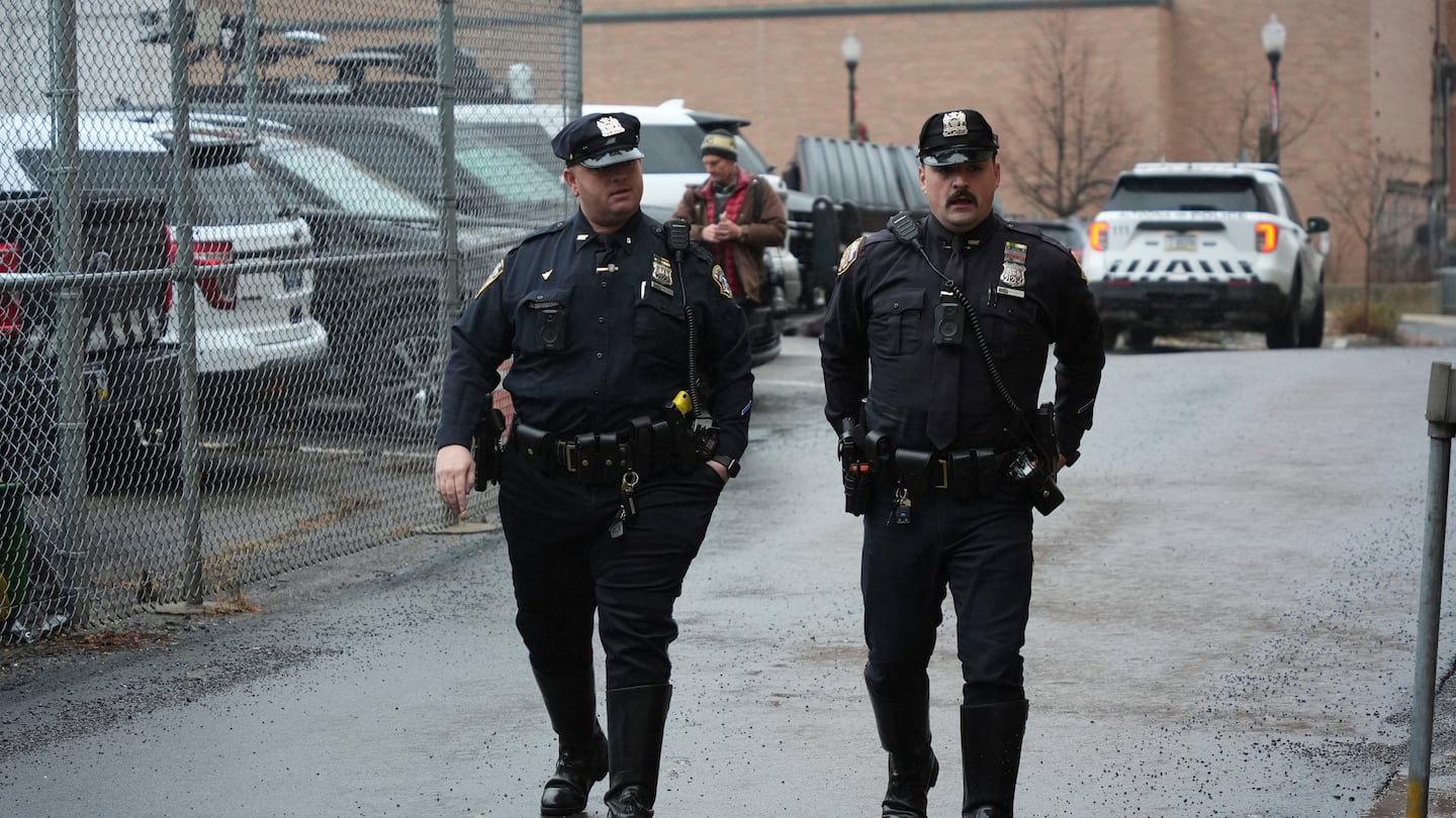 New York Police officers arrive at Altoona Police Department, where a man with a gun thought to be similar to the one used in the killing of UnitedHealthcare CEO Brian Thompson has been taken into police custody for questioning, Monday, Dec. 9, 2024, in Altoona, Pa.