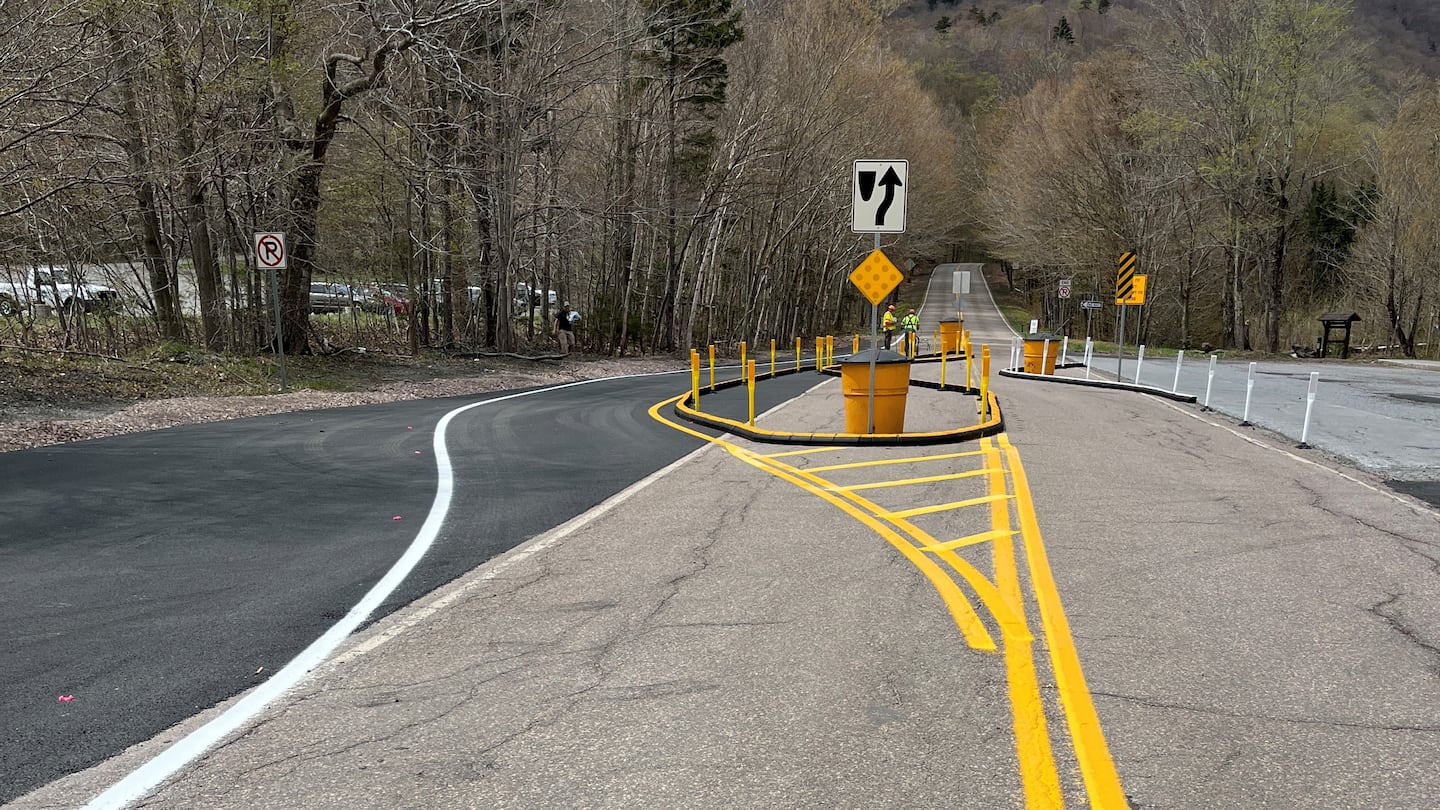 Chicanes, road designs aimed at deterring oversized vehicles from entering and getting stuck on the road through Smugglers' Notch.