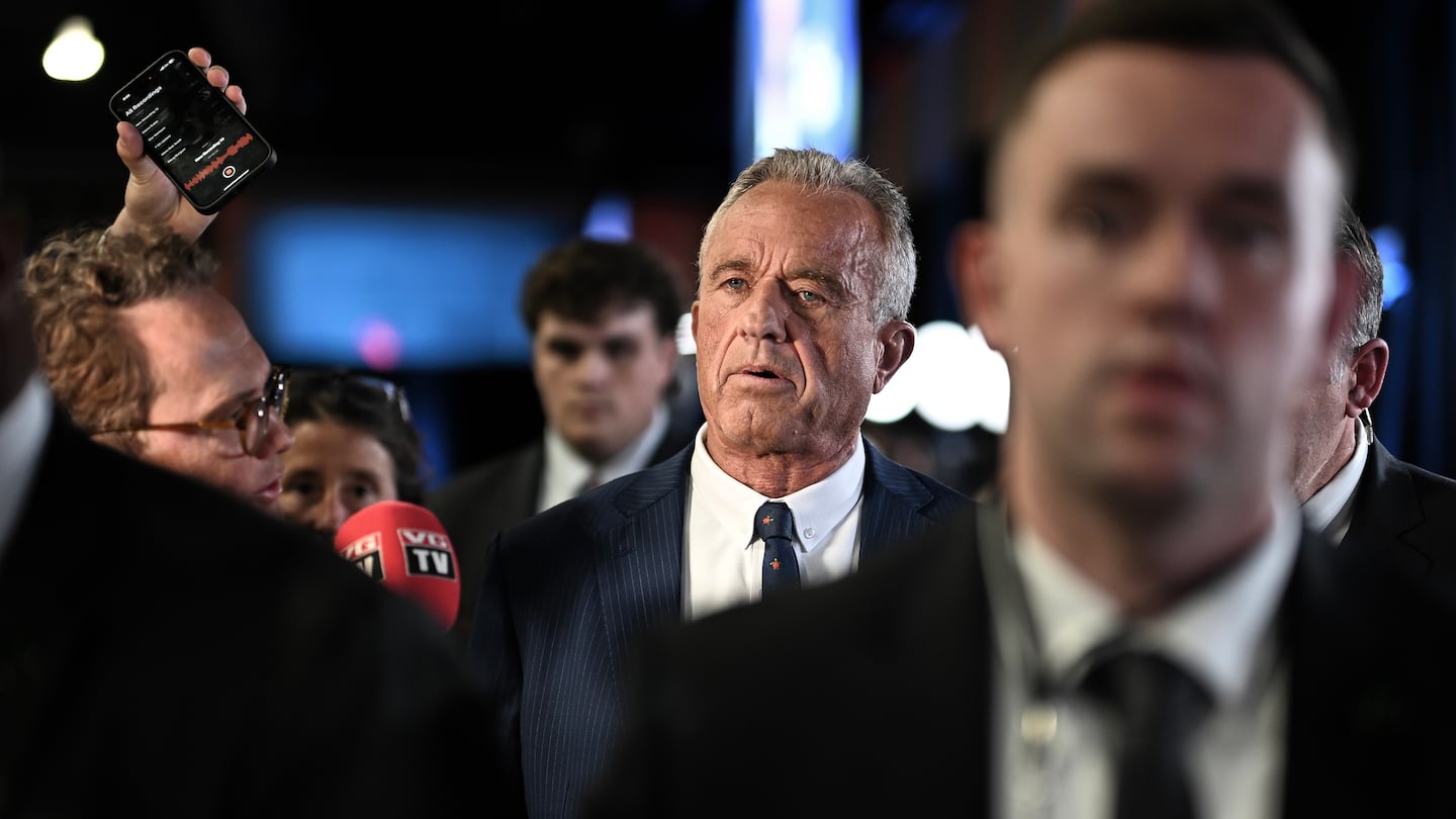 Robert F. Kennedy, Jr. speaks to reporters at the National Constitution Center in Philadelphia on Sept. 10, 2024.