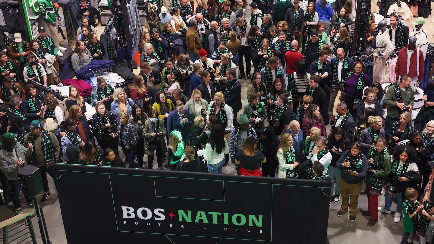 On Oct. 15, fans attended a celebration following the unveiling of BOS Nation as the name of Boston's NWSL franchise at Dick's House of Sport in Boston.