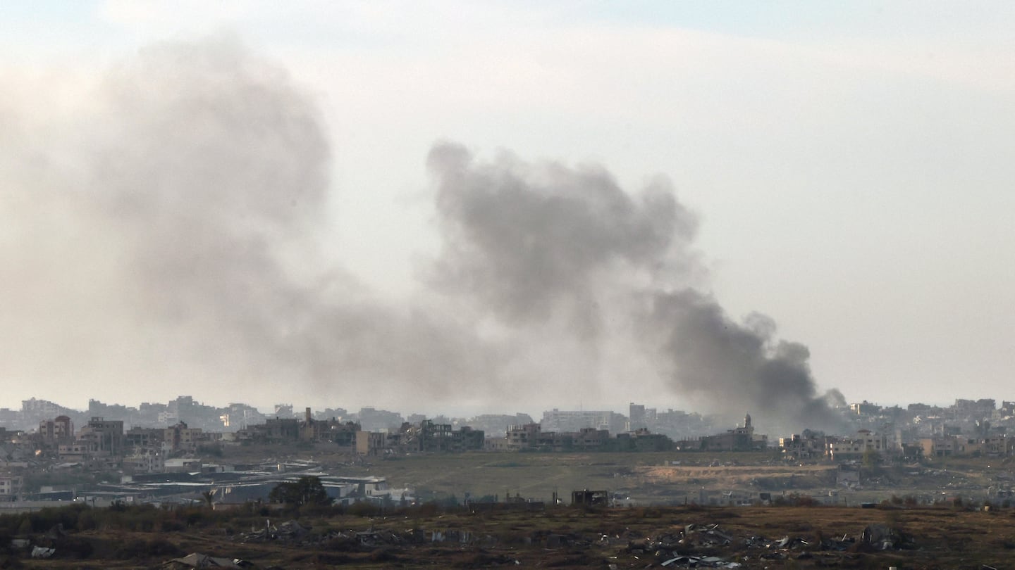 Smoke billows from the Gaza Strip, on Dec. 10.