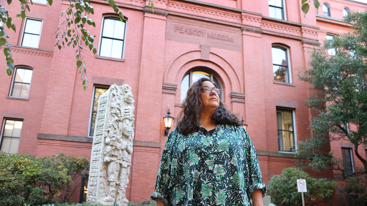 Meredith Vasta, a collections steward at Harvard's Peabody Museum of Archaeology and Ethnology.