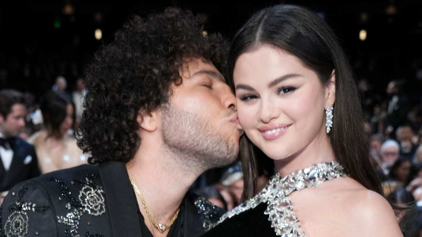 Benny Blanco and Selena Gomez at the 76th Emmy Awards on Sept. 15, 2024 at the Peacock Theater in Los Angeles.