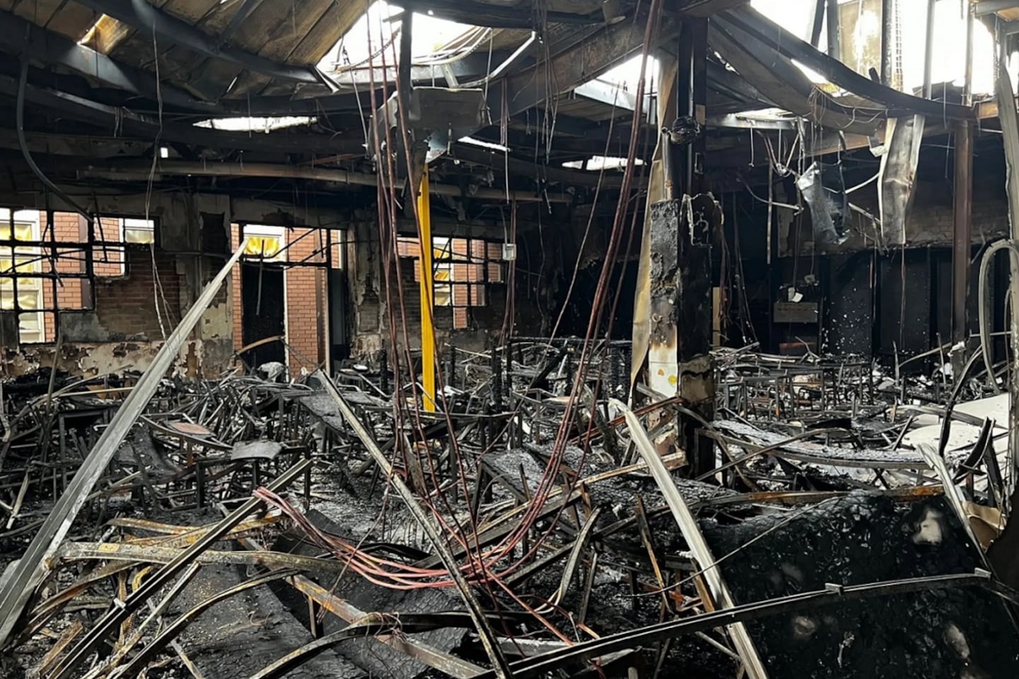 The gutted interior of Melbourne's Adass Israel Synagogue. There is a long and painful history of antisemites putting Jewish houses of worship to the flames.