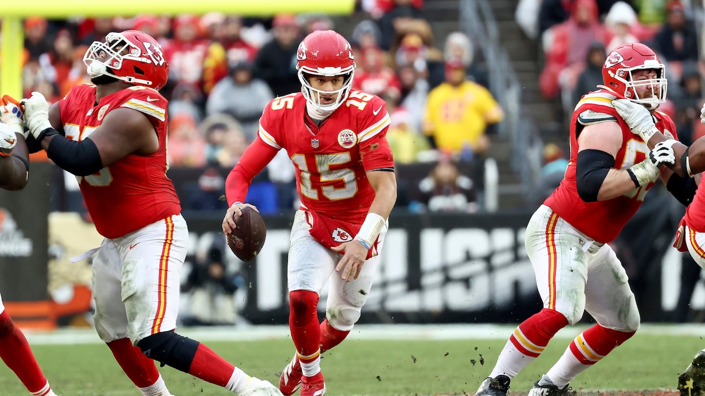 Chiefs quarterback Patrick Mahomes found room to run against the Browns.