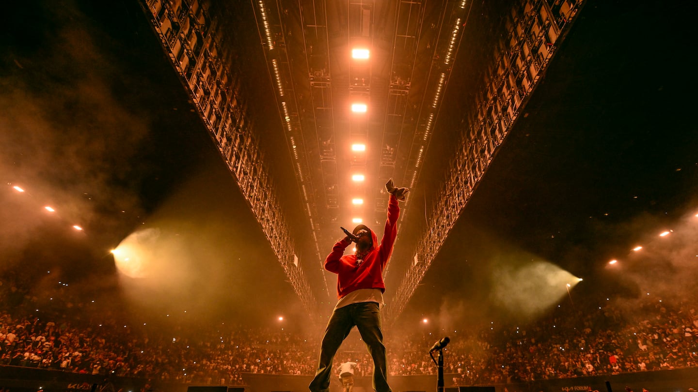 Kendrick Lamar performs onstage during The Pop Out – Ken & Friends Presented by pgLang and Free Lunch at The Kia Forum on June 19, 2024 in Inglewood, Calif.