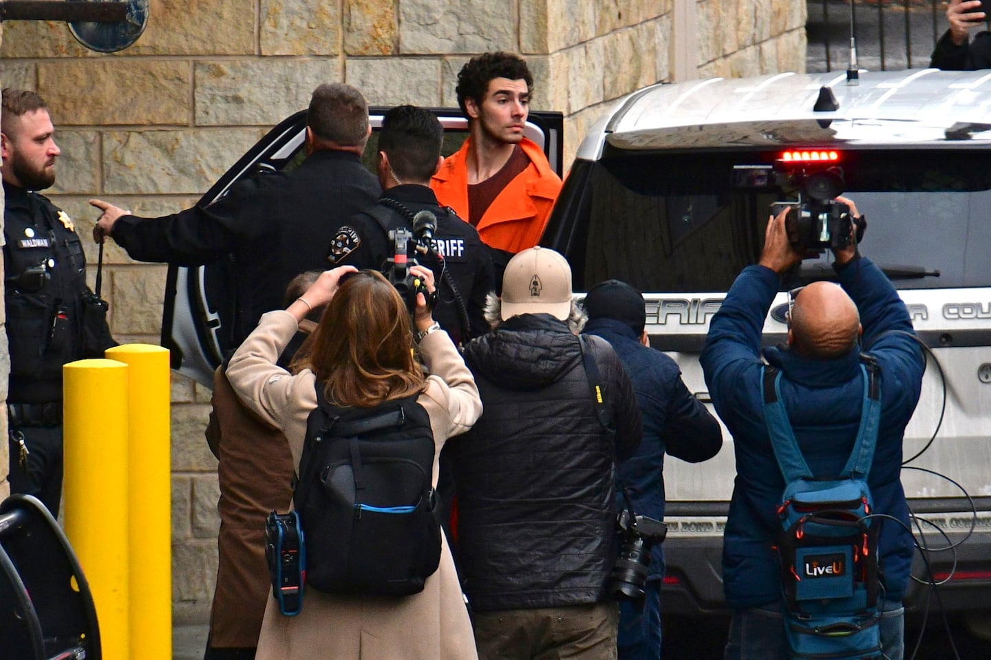 Luigi Mangione was taken into the Blair County Courthouse on Dec. 10 in Hollidaysburg, Pa.