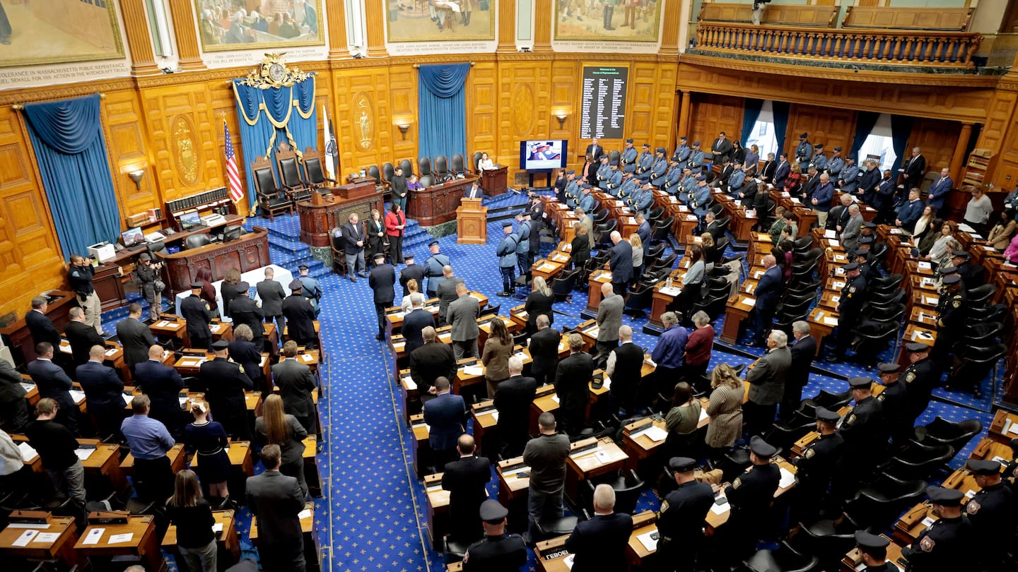 The House Chamber in the Massachusetts State House.