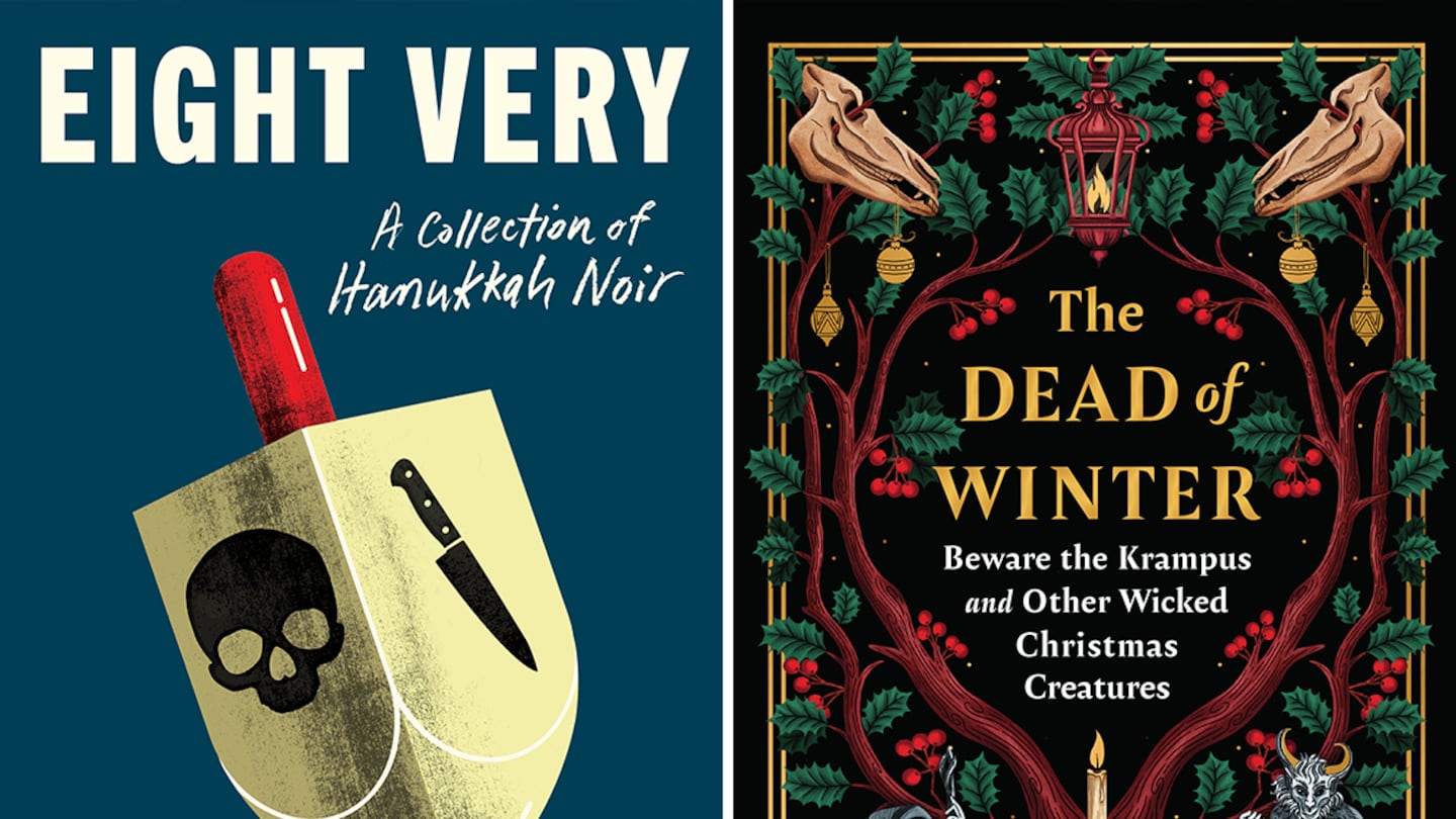 The covers of “Eight Very Bad Nights,” edited by Tod Goldberg, and “The Dead of Winter” by Sarah Clegg.