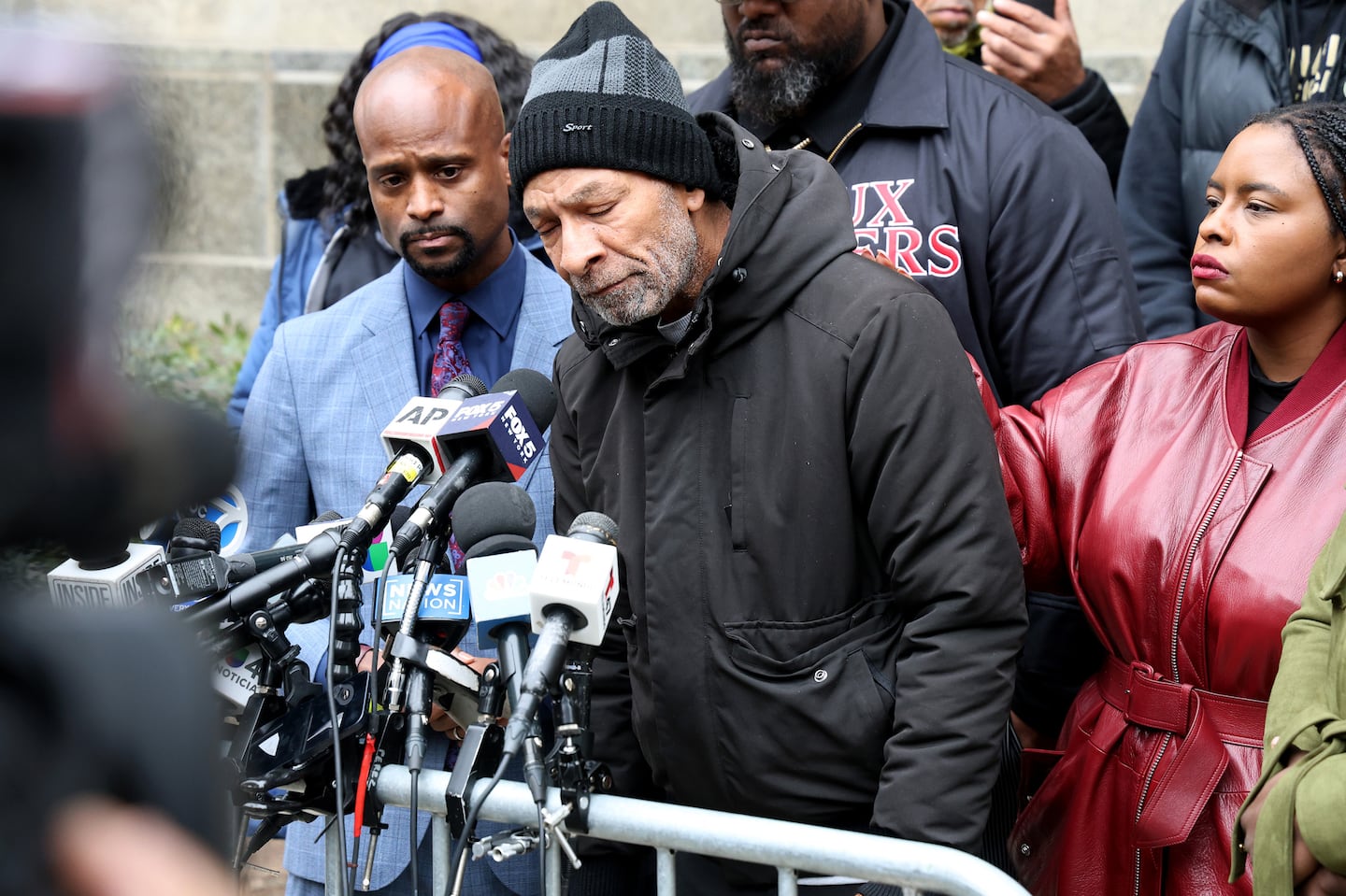 Andre Zachary, the father of Jordan Neely, spoke after Daniel Penny, who choked Neely on an uptown F train last year, was acquitted on a charge of criminally negligent homicide, on Dec. 9.