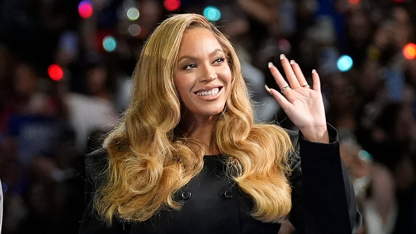 Beyoncé appears at a campaign event for Democratic presidential nominee Vice President Kamala Harris in Houston, on Oct. 25, 2024.