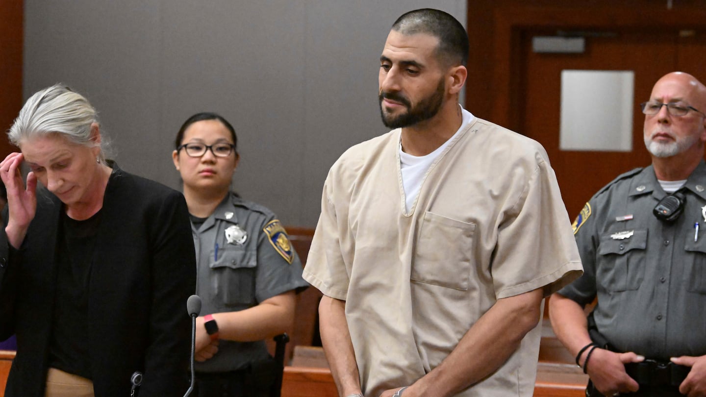 Dennis Hernandez, shown with his public defender during his August 2023 arraignment, pleaded guilty Wednesday in federal court to threats to carry out a shooting at UConn.