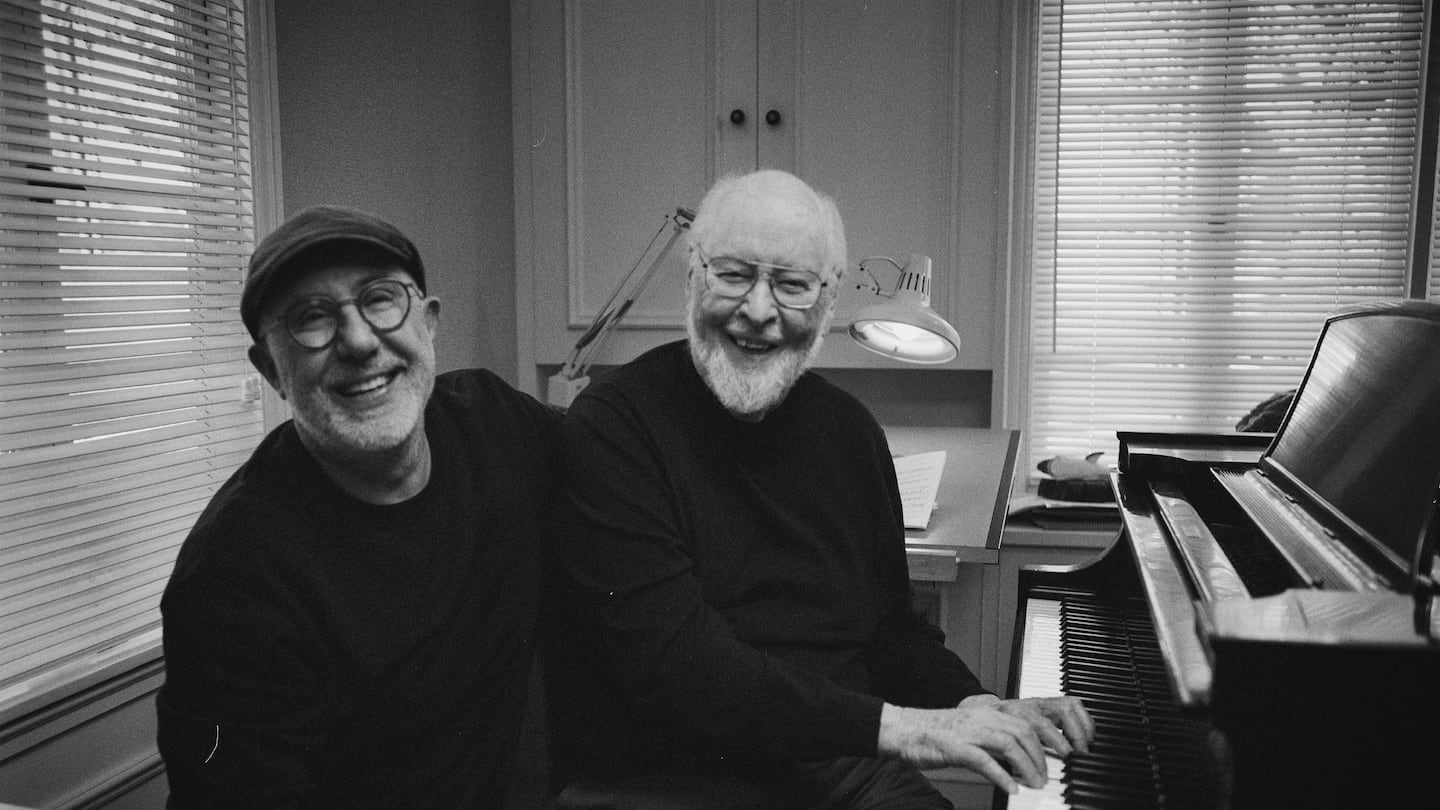 Laurent Bouzereau , left, and John Williams in "Music by John Williams."