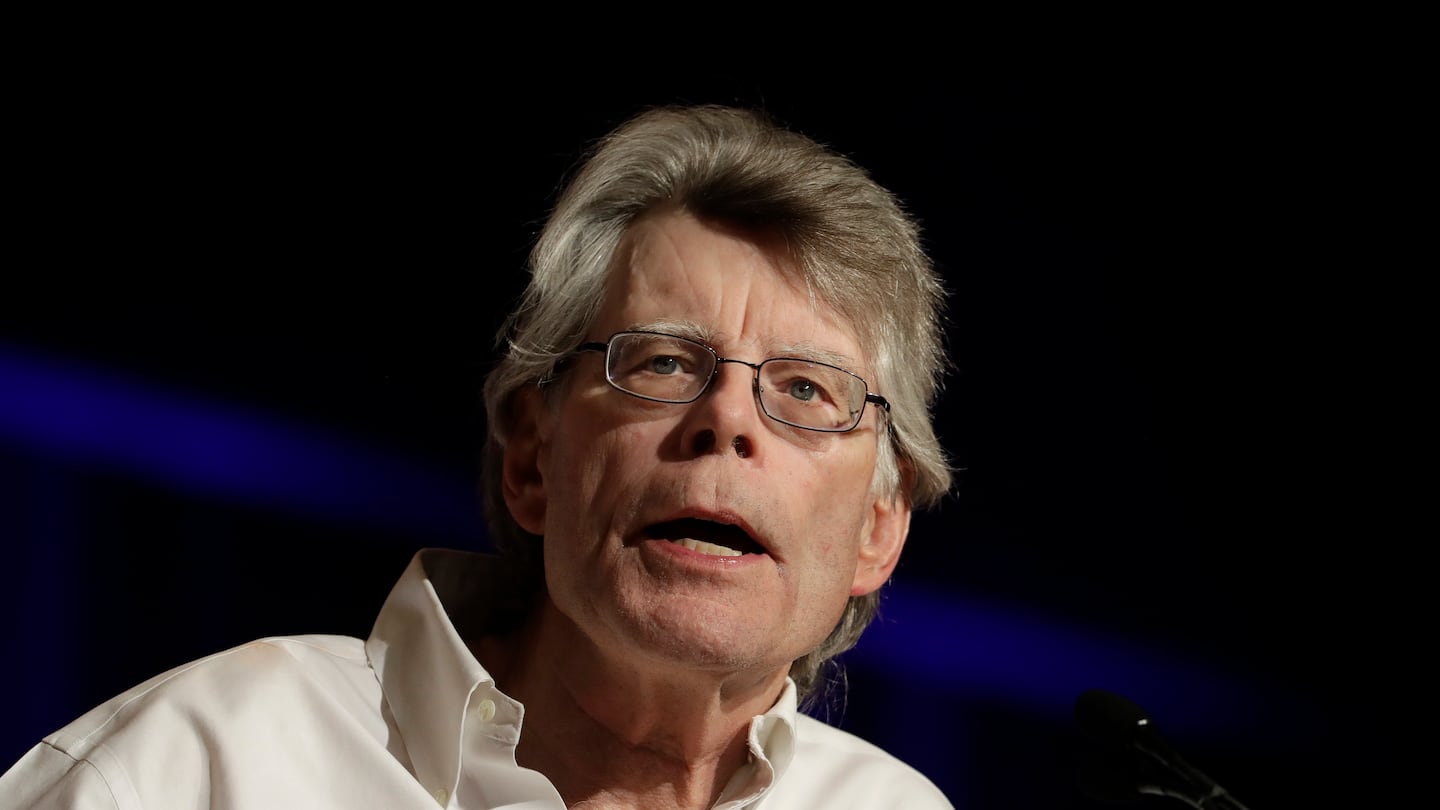 In this June 1, 2017, photo, author Stephen King speaks at Book Expo America in New York.