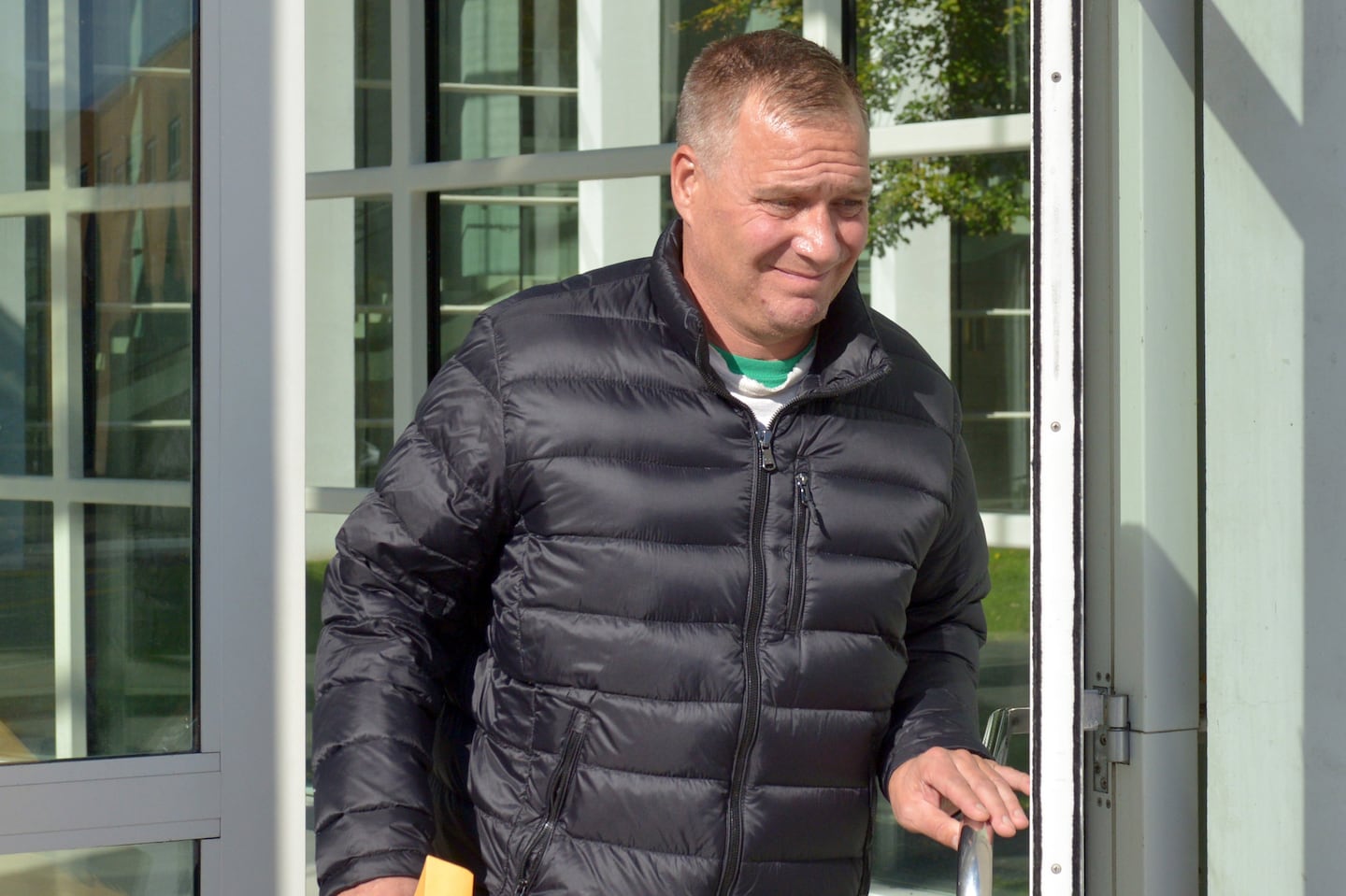 Gregg A. Bigda leaving the federal courthouse in Springfield in 2018.