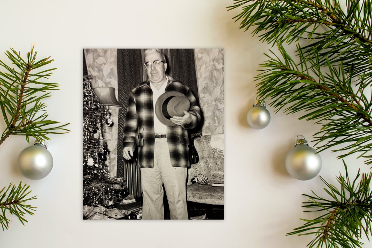 Jim Keefe, the writer’s uncle, at Christmastime in Jamaica Plain in the late 1950s.