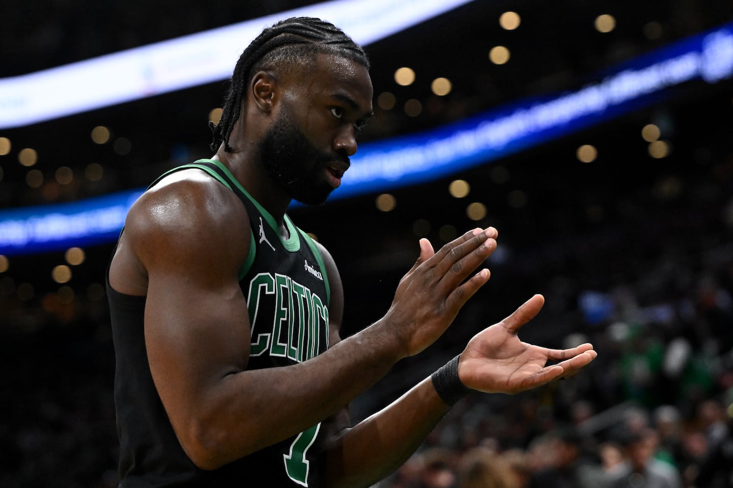 Jaylen Brown, pictured at a game against the Miami Heat at TD Garden on Dec. 2.