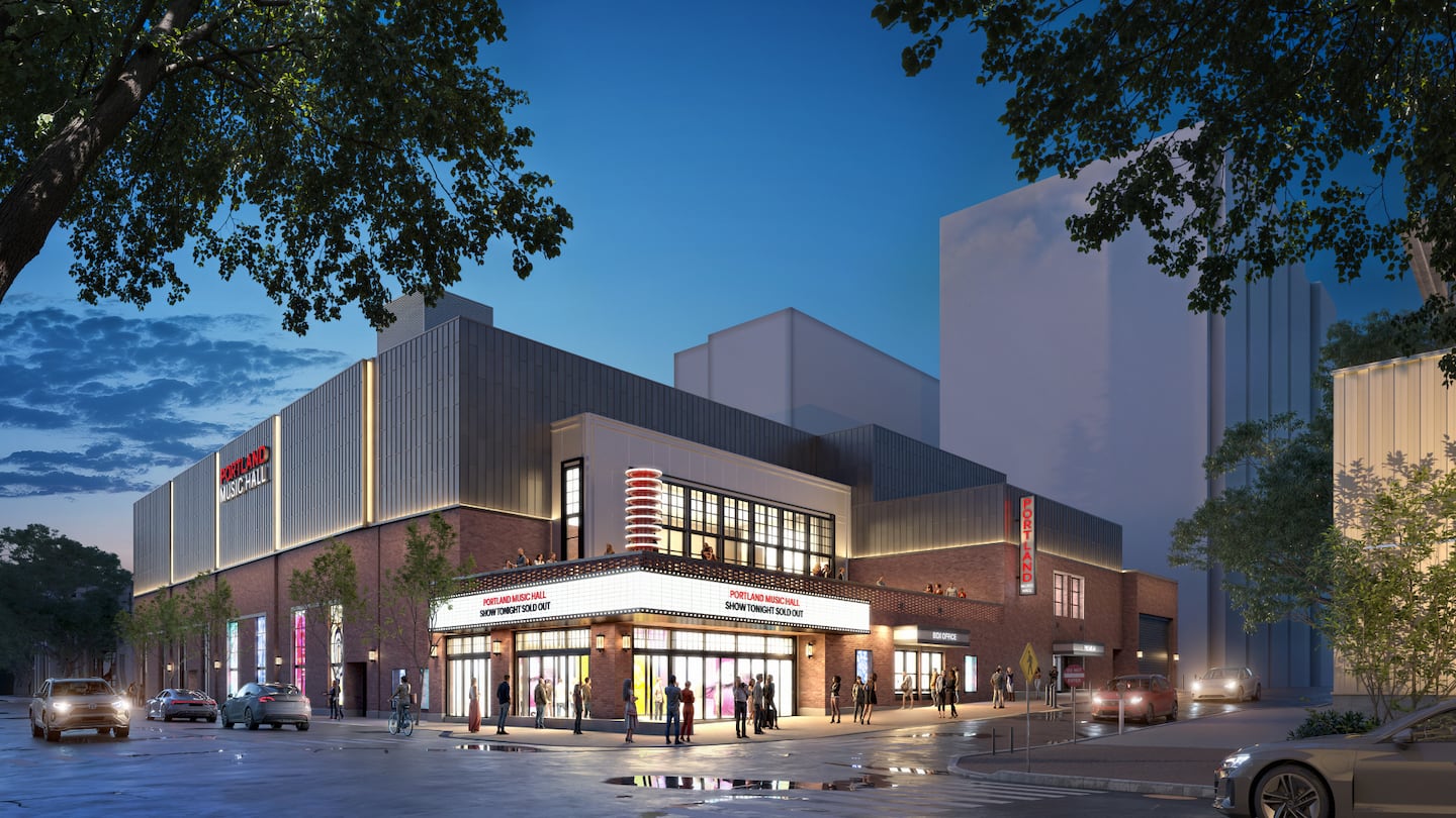 Rendering of the proposed new concert venue in downtown Portland, Maine.